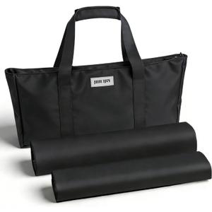 Empty Mahjong Bag, Black Soft American Mahjong Bag with Two Wrappers (Case Only, Mahjong Tiles, Trays and Mah jong Racks/Pushers not Include)