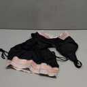 Blooming Jelly Women High Waisted Bikini Sets Tummy Control Swimsuits Color Block Two Piece Drawstring Bathing Suit (Medium, Black- New)