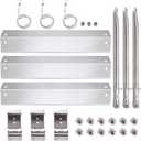 Criditpid Grill Replacement Parts for Chargriller 5050, 5650, 3001, 3030, 5072, 3008, 4000, 5252, 5050 Grill Models, Stainless Steel Heat Plates, Burner Tubes, Hanger Brackets, Electronic Ignitor.