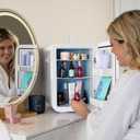 Cooluli 20L Mini Fridge For Bedroom - Car, Office Desk & College Dorm Room - Glass Front & Digital Temperature Control - Small 12v Refrigerator for Food, Drinks, Skincare, Beauty & Breast Milk (Pink), 20 Liter