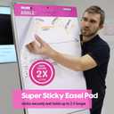 Super Sticky Easel Pad, 25 x 30 Inches, 30 Sheets/Pad, 8 Pads/Pack (Pink), Large Self Stick Flip Chart Paper for Whiteboards, Premium White Chart Paper for Teachers, Office, and Classroom Supplies