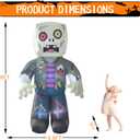 LANGXUN 8ft Pixel Zombie 2025 Halloween Inflatable Decoration - Giant Blow-Up Outdoor Indoor Cute Skeleton Ghost Yard Decor with LED Lights for Lawn, Garden, Patio Party Display