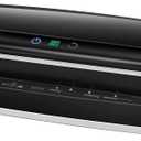Fellowes Laminator Venus 2 125, Rapid 30-60 Second Warm-up Laminating Machine, with Laminating Pouches Kit (5734801), Black, Silver, 5.1" x 21.3" x 8.2"