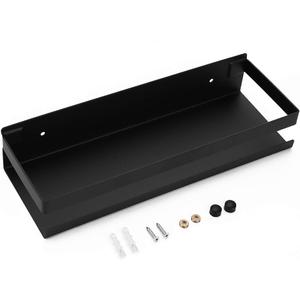 OwnMy Bathroom Shower Shelf Stainless Steel Bath Kitchen Basket Shower Caddy Rack, Rustproof Metal Bathroom Storage Floating Shelves Wall Mounted Shower Corner Rectangular Shelf - 12 Inch Black