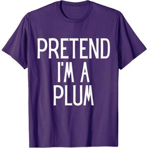 Pretend I'm A Plum Funny Lazy Costume T-Shirt Purple S