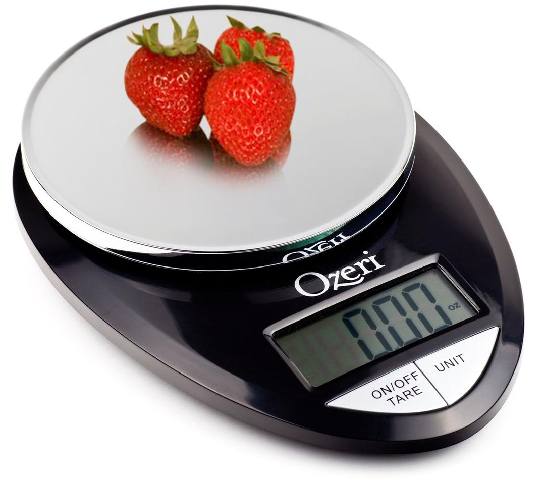 Ozeri Pro Digital Kitchen Food Scale, 0.05 Oz To 12 Lbs (1 Gram To 5.4 Kg) (Stylish Black)