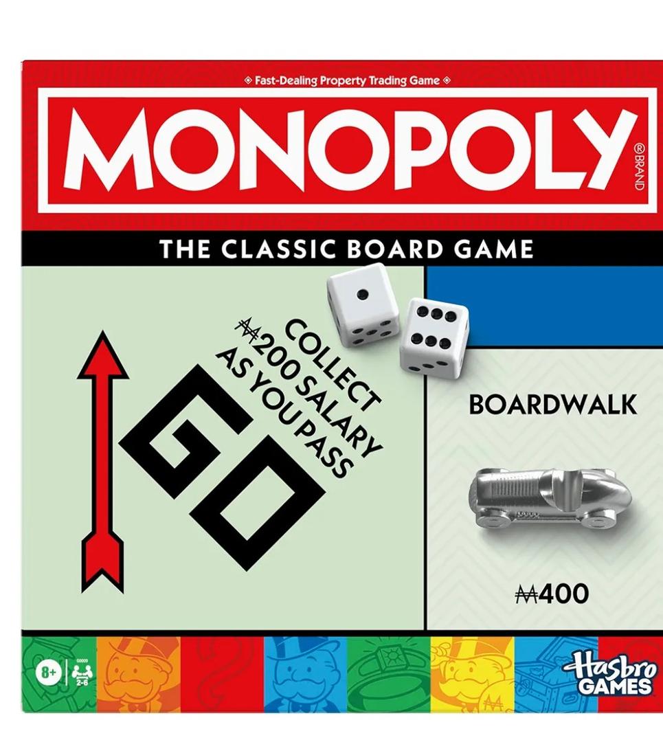 Monopoly Board Game | Classic Game with Storage Tray and Larger Tokens | Ages 8+ | 2 to 6 Players | Family Games for Kids and Adults | Kids Gifts