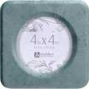 Malden International Designs 4x4 Seafoam Green Velvet Rounded Picture Frame