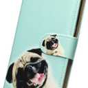 Case for Galaxy S20 - Pug Leather Flip Case with Card Slot and Kickstand (Funny Pug Dog)