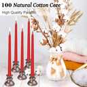 14 Pack Tall Red Taper Candles - 10 Inch Red Dripless, Unscented Dinner Candle - Paraffin Wax with Cotton Wicks - 8 Hour Burn Time.