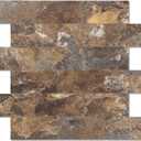 2026 New Upgrade Peel and Stick Backsplash Tile, Peel and Stick 11.34" X 11.57" Wall Tile for Kitchen, Bathroom, Fireplace, Laundry (Brown Stone Rock, 10 Packs)