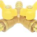 Beduan 3 Way Shut Off Ball Valve, 3/4" Hose Barb 2 Switch Brass Y Shaped Valve for Air Water Fuel Gas