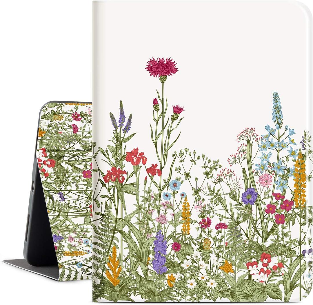 iPad Air 11 Inch Case (M4/M3/M2) 2026/2025/2024, iPad Air 5th/4th Generation Case 10.9 Inch 2022/2020 Women Girls Multi-Angle Viewing with Adjustable Stand Shockproof Auto Wake/Sleep, Flowers
