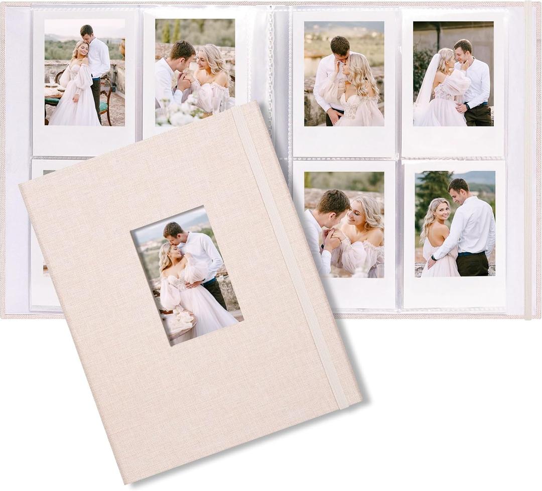 Vienrose Mini Polaroid Photo Album Book 208 Photos 2x3 Inch Pictures for Fujifilm Instax Mini 7s 8 9 11 25 26 40 50s 90 Evo Z2300 Instant Camera, Polaroid Snap Beige 1 Pack