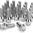 Dynofit M12x1.25 Lug Bolts Set Compatible with Je-ep Compass Cherokee Renegade, 20pcs 12mmx1.25 Lug Nuts Stud for Fiat 500 Dodge Dart Chrysler 200, 28mm Shank Wheel Bolts Replace OE#6511051AA 611-005