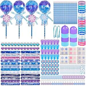216Pcs Frozen Party Birthday Favors Decorations  Frozen Giant Lollipop Container Birthday Party Favors, Christmas Classroom School Decoration Gifts, Winter Bulk Goodie Bag Supplies for Students
