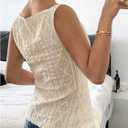 SOLY HUX Women's Button Down Y2k Textured Tank Top Sleeveless Vest Shirt Old Money Clothes (XS)