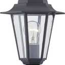 Outdoor Post Light, Pole Lantern, E26 Base 60W Max, Aluminum Housing Plus Glass, Wet Location Rated, ETL Qualified, Bulbs not Included, Black (1 Pack)