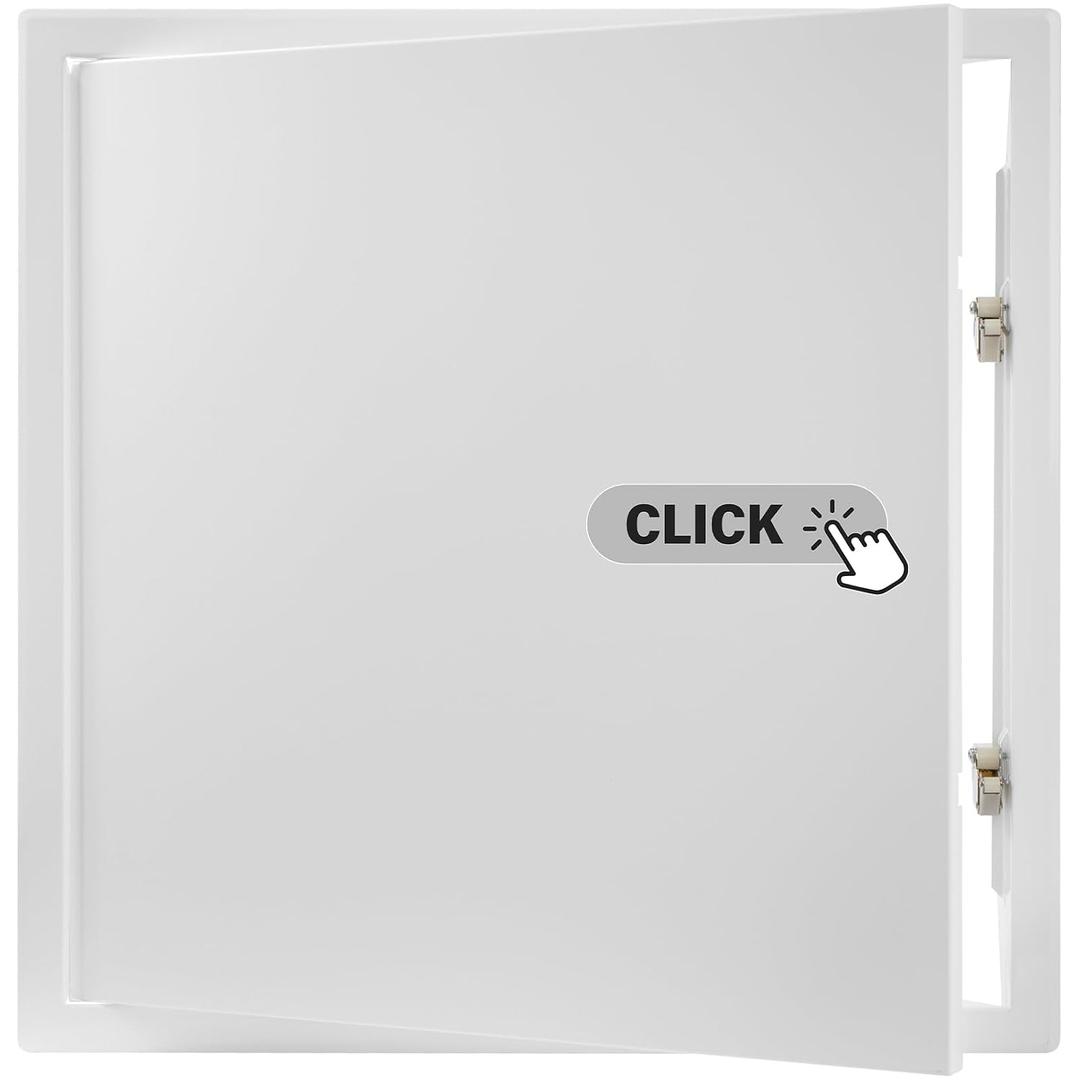 Repa Market 16 x 16 Inch Access Panel for Drywall White Galvanized Steel Wall Hole Cover/Access Door Panel with Click Function Heavy-Duty Service Hatch for Plumbing, Electrical, HVAC Access Door