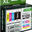 Replacement for HP 910XL Ink Cartridges High Yield 4-Pack (Black Cyan Magenta Yellow) Compatible with HP 910 XL OfficeJet Pro 8020 8025 8028 8035 OfficeJet 8010 8015 8018 8022 Printers