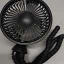 Gaiatop Baby Stroller Fan, 4000mAh Oscillating Mini Portable Fan with Light, 4 Speeds Battery Operated Small Handheld Desk Fan, 360 Rotate Flexible Tripod Clip On Fan for Car Seat Crib Travel Black