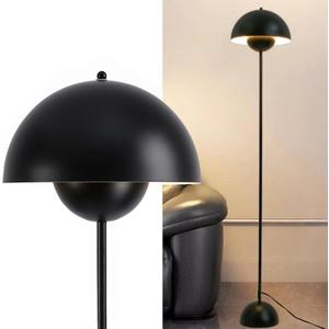 COSYLUX Modern Floor Lamp for Living Room, Industrial Tall Standing Lamp for Bedroom, Metal Shade Reflecting Light Reading Floor Lamp for Office, Nursery Room, Corner(Matte Black)