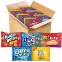 OREO Mini Cookies, Mini CHIPS AHOY! Cookies, RITZ Bits Cheese Crackers, Nutter Butter Bites & Wheat Thins Crackers, Nabisco Cookie & Cracker Variety Pack, 50 Snack Packs (EXP 09/03/26)