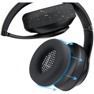 SOPROM Silicone Earpads Cover for Beats Studio 2/3/Pro Wired/Wireless Over-Ear Headphones, Protective, Sweatproof, Washable, Durable Ear Pads Cushion Protector - Black