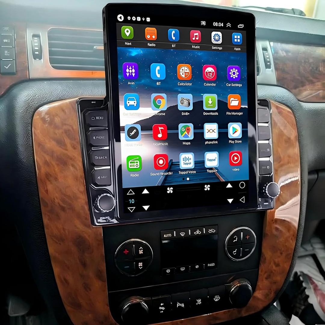 9.7inch Car Radio for Chevy Chevrolet Silverado GMC Sierra 2007 2008 2009 2010 2011 2012 2013 with Wireless Carplay Android Auto IPS Bluetooth Touchscreen Stereo GPS WiFi [2+32G]