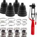 New Upgrade 4PCS Universal CV Axle Boot Repair Kit, Fits 26mm-34mm Shafts, 4.92" (125mm) Height, Premium Silicone, Seals Out Dirt & Moisture, Includes Pliers & Stainless Steel Clamps, For Cars/Trucks