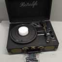 Vinyl Record Player 3-Speed Bluetooth Suitcase Portable Belt-Driven Record Player with Built-in Speakers RCA Line Out AUX in Headphone Jack Vintage Turntable (Black)