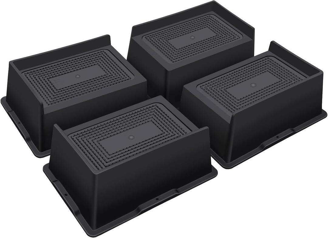 Bed Risers 3 Inch Heavy Duty,Oversized Couch Risers, Extra Wide Furniture Risers for Sofa Table Desk Headboard Chair Lifting,Rectangle Risering Blocks Support 6000 lbs(4 Pack Black)