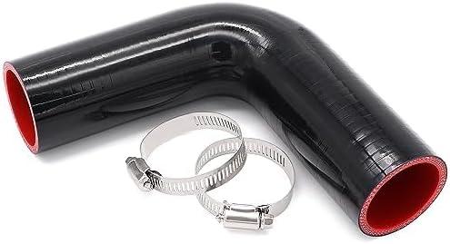 90 Degree Silicone Elbow Coupler Hose 1 3/4 inch 4Ply for Air Intake,Turbo Intercooler 4in Length Rubber Radiator Tube Boot with 2PCS Clamps