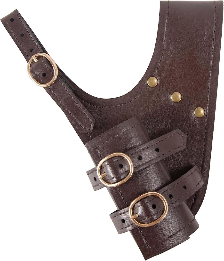 Sword Frog Sword Holster Sword Sheath Dagger for Warrior Pirate Cosplay LARP Renaissance Accessory Rapier Sword Holster (Dark Brown)