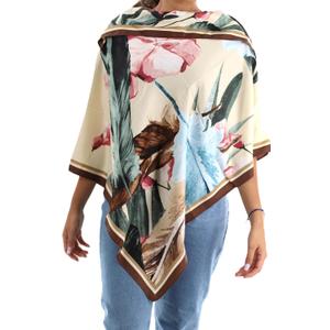LA FLORENTINA Womens Classic Watercolor Print Poncho (One Size, Brown)