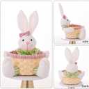 Easter Bunny Decor Candy Storage Basket, Handwoven Easter Bunny Candy Dishes Bowl，Cute Easter Eggs Container for Table Home Office Table Shelf Decor Party Wedding，Halloween and Christmas Day (pink)