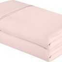 Royale Linens Queen Flat Sheet - Ultra Soft Brushed 1800 Microfiber Flat Sheets Only - Wrinkle Free & Stain Resistant - Hotel Quality Top Sheet for Bed (Queen, Pink)