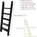Black Wood Bunk Bed Ladder 50"/ 55"/ 60", Lofted/Dorm/RV Bed Bunkbed Ladders with 4 in Extra Deep Steps & Non-Slip Pads, Replacement Wooden Ladder for Motorhome/Camping - Load 660 lbs