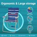 #WEJOY Folding Beach Chair for Adults, Lightweight Beach Chair with Shoulder Straps, High Back Camping Chairs with Hard Armrest, Supports 300lbs for Outdoor Lawn Concert, 1 Pack (Red Blue)
