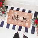 4 x Christmas Doormat Stencils Reusable Holiday Welcome Let It Snow Stencil Templates Large Half Round Drawing Stencils for Painting on Wood Signs Door Hanger Door Mats DIY Crafts Decor(mat22)
