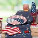 4 x X&O Paper Goods Disposable American Flag Themed Dinner Plates, 8pc, 10.5" D