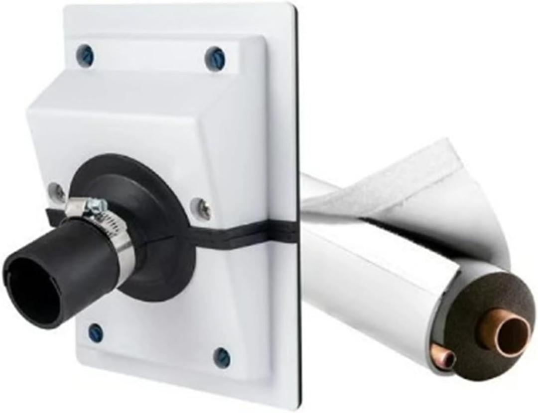 HVAC Wall Penetration & Line-Set Cover Kit, Wall Sleeve for AC Line Set and Split Cover, HVAC Penetration Cover for Outdoor and Indoor Air Conditioner Systems (White Kit, 2.36 in)