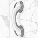 Shower Handle 1 Pack Grab Bars for Bathtubs & Showers, 12 inch Grab Bars for Bathroom with Strong Hold Suction Cup, Balance Bar Safety Hand Rail for Injury, Senior, Elderly Grey (Gray)