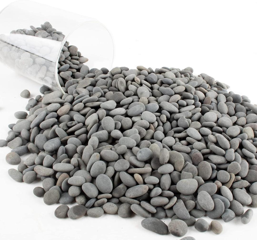 Black Rock, CJGQ 3lb River Rocks Pebbles for Plants Succulents, Decorative Outdoor Landscaping Garden Rocks, Natural Small Mexican Beach Pebbles Aquarium Rocks Gravel for Fish Tanks Vase Yard Decor