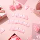 Hoteam 429 Pcs Premade Satin Ribbon Rose Petals Half Finished Three Color Eternal Rose DIY Flowers Bouquets Everlasting Floral for Birthday Wedding Anniversary(Pink)