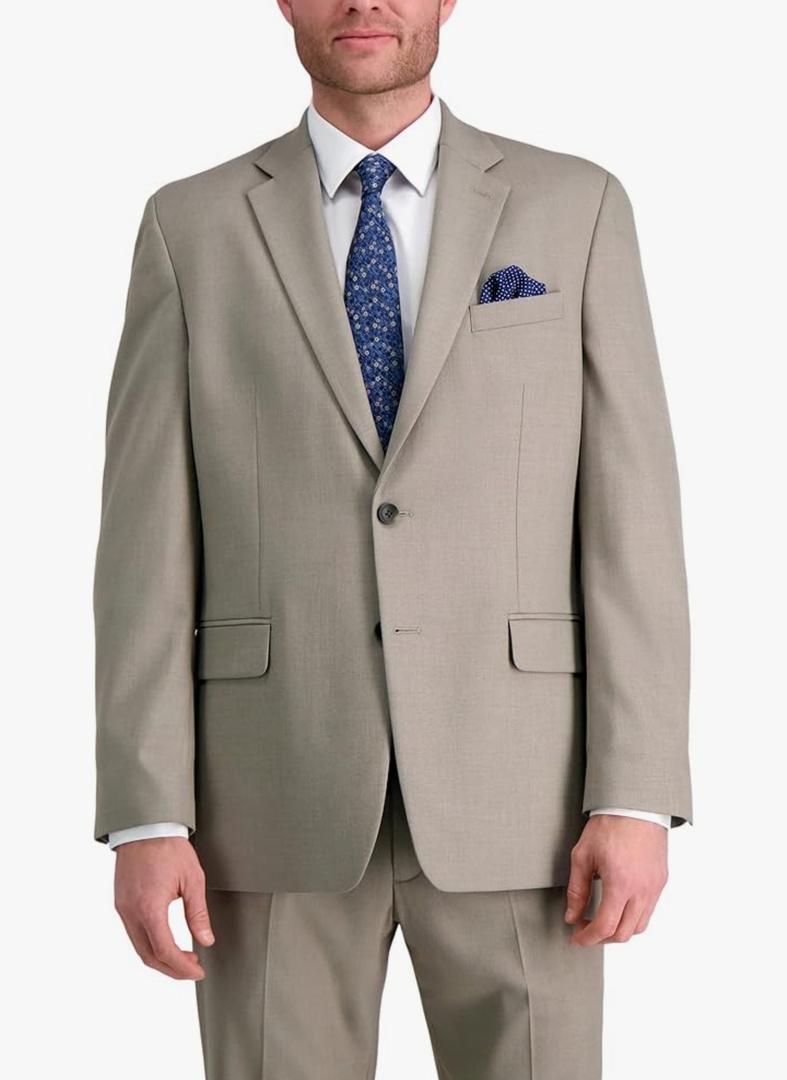 Haggar J.M Men's Premium Stretch Classic Fit Suit Separate Coat-Regular and Big & Tall Sizes Oatmeal 42R