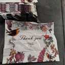 WAKAKO 60 Pack Thank You Bags for Business, Reusable Plastic Shopping Retail Gift Bags with Loop Handle, Retail Boutique Merchandise Use Eco-Friendly Floral (18" W x 16" H)