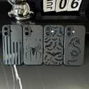 Case for iPhone 16 [Compatible with MagSafe] Built in Magnetic Cute Sleek Print Cartoon Cool Style Design for Man Boys Bat Soft TPU Protective Shockproof Mate Black