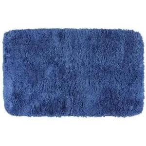 Puniamol Soft Shaggy Round Toilet Rug U Shaped for Bathroom, Excellent Absorbent Contour Toilet Mat Machine Washable, Non-Slip Microfiber Chenille Bathroom Rugs 24" Navy Blue