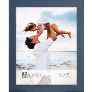 Malden International Designs 8x10 Navy Blue Ridge Linear Picture Frame Malden International Designs 8x10 Navy Blue Ridge Linear Picture Frame